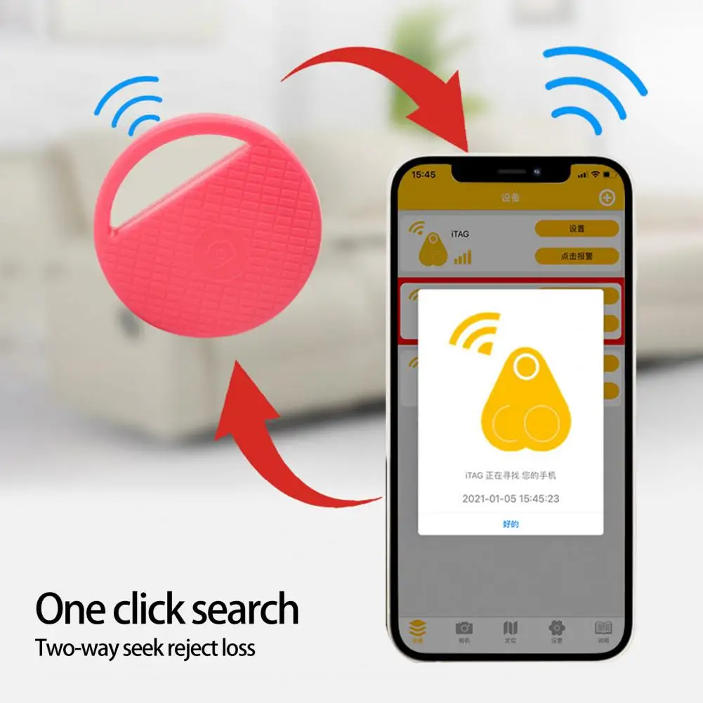 Rastreador profesional compatible con Bluetooth, alarma de separación alimentada por batería, rastreador de mascotas de larga resistencia para la vida diaria
