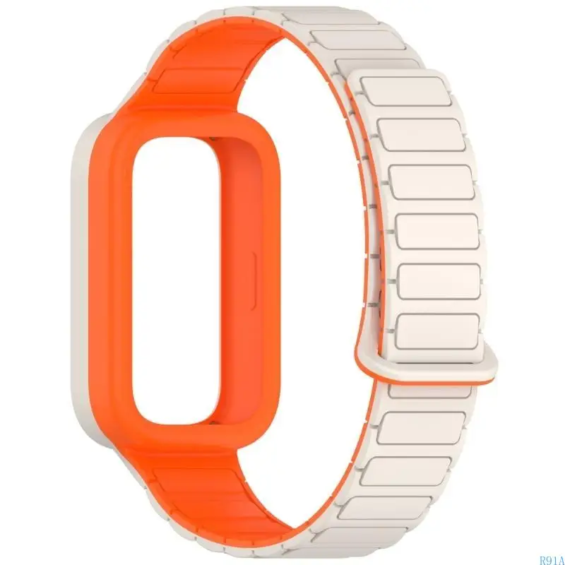 Cinghia ricambio in silicone R91A Cingcio silicone magnetico comodo e resiliente universale per banda orologi 9