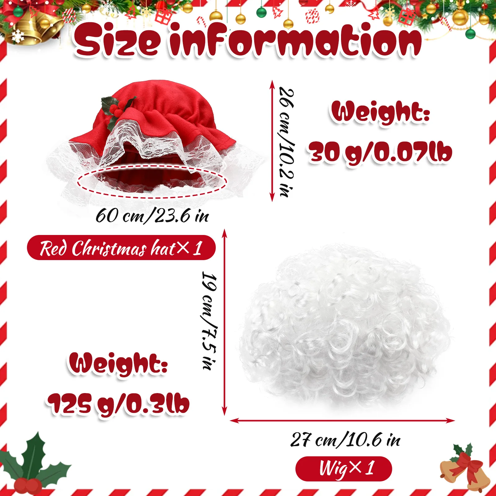 Kerst Vrouwen Mevrouw Claus Hoed Kerstman Motorkap Rode Cap Met Pruik voor Volwassen Kerst Vakantie Party Outfit Kostuum Rekwisieten