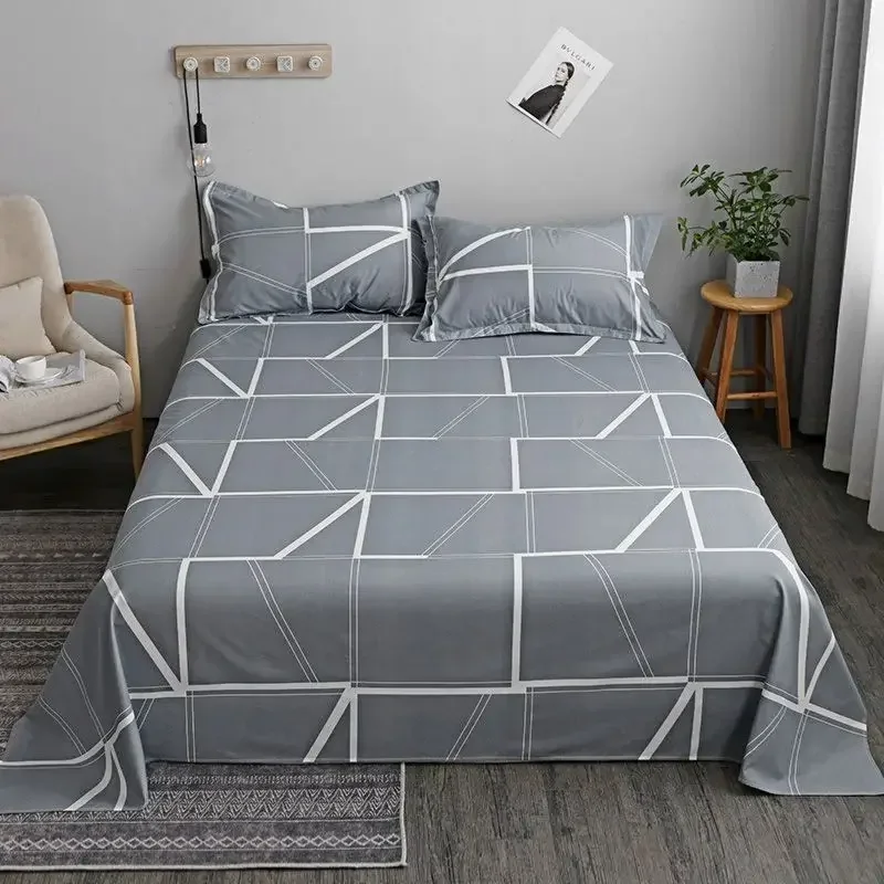 Bed Sheets Flat Printed Skin-friendly Mattress Cover Nordic Style Tender Modern Simple Durable Twin Queen Full Size Plain New