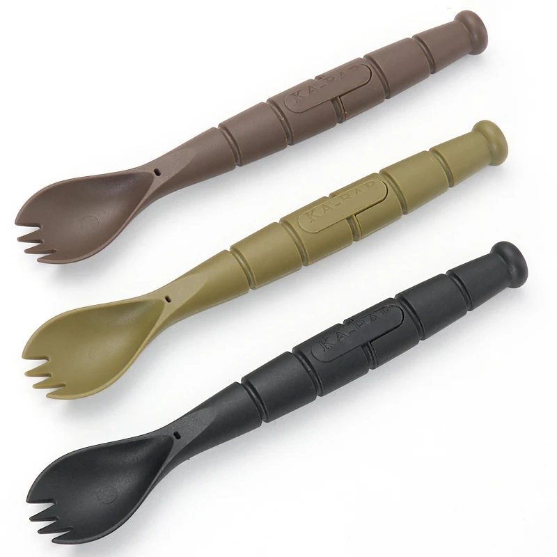 1PC 3-in-1 multifunctional design combines spoon,fork and food cutting knife for outdoor meals、hiking & mountaineering