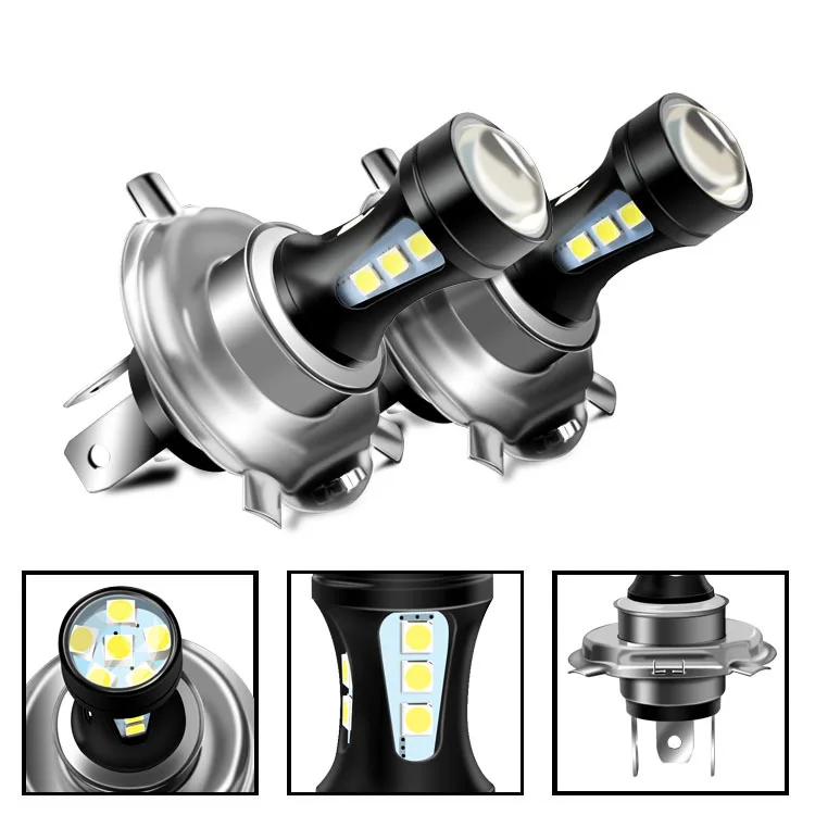 

4 Pcs H4 9003 HB2 Car Bulb Super White 6500K LED Headlight 360-degree Lighting Headlamp Conversion Kit High Low Beam
