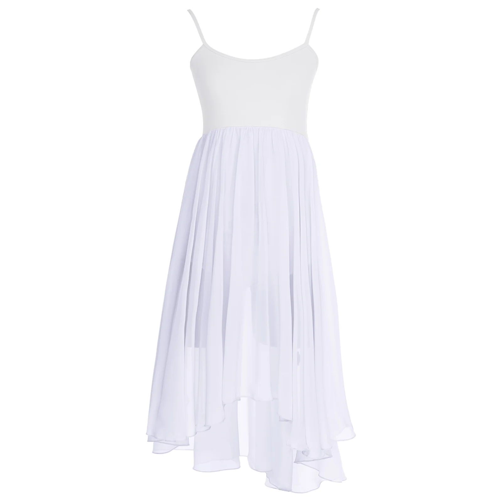 Vestido de dança de balé moderno feminino, peça única, ginástica, collant, saia alta e baixa, vestido de balé para performance de salão, roupa de dança