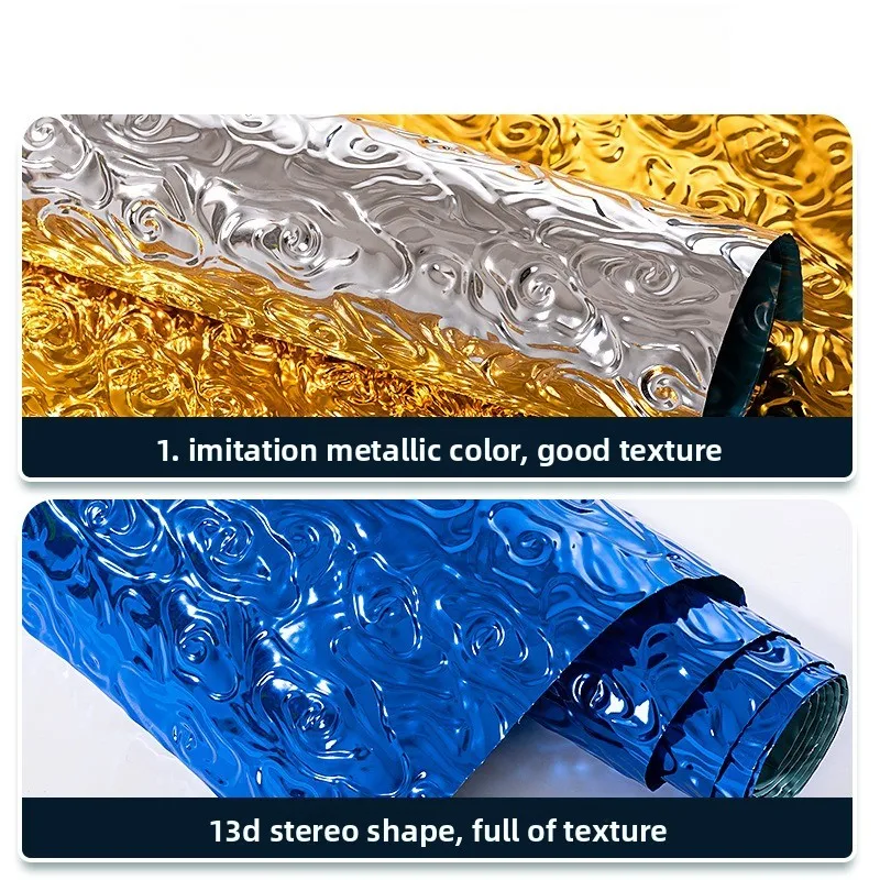 Auspicious Cloud Water‑Ripple Film, Metal Finish Decorative Self‑Adhesive Film for KTV Ceiling, Wedding & Background Wall