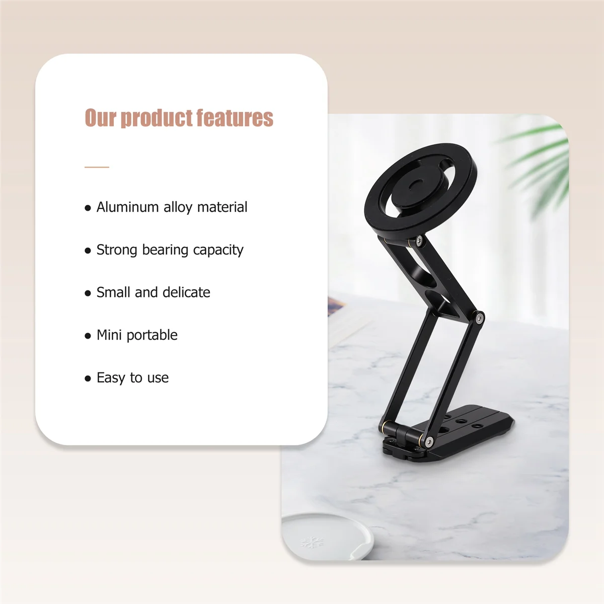 Foldable Magnetic Tripod Phone Stand Selfie Stick Smartphone Desktop Holder for Magsafe Phone Stand