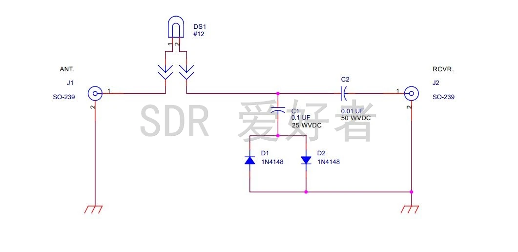 SDR Receiver Protector Guard, Sinais do transmissor para pré-amplificador, Proteja o receptor sensível do efeito RF de alto nível, 1000W