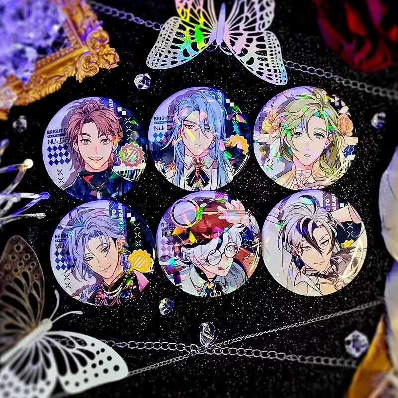 Juego Olivine Yakumo Eiden Kuya Edmond Blade Nu: carnaval Linda versión Q láser cama redonda Anime Cosplay insignia broche Pins regalos
