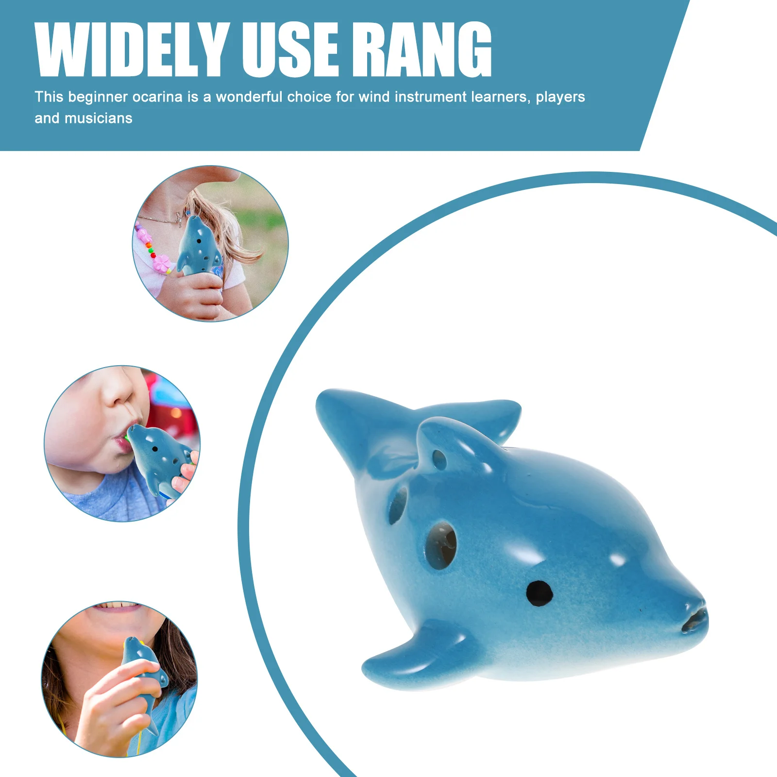 

Small Dolphin Ceramic 6-Hole Ocarina Portable Wind Instrument for Kids Beginner Music Players Children Ocarina