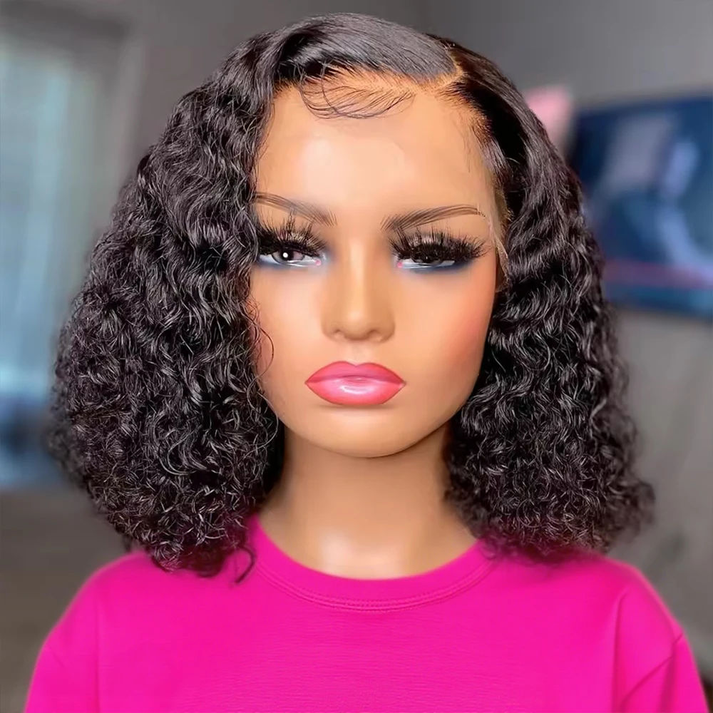 

16-дюймовые парики без клея из натуральных волос, 13x4 HD Lace Front Deep Wave, 13x6 Curly Lace Frontal, 250% плотность, готовые к носке, для женщин