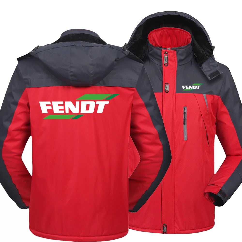 New Winter Fashion Fendt Logo Men\'s Fleece Waterproof Jackets Thicken Hoodies Zipper Warm High Quality Outwear