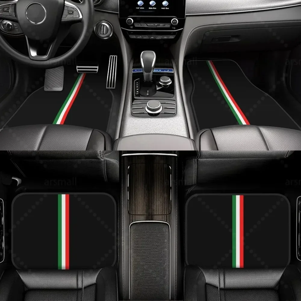 

Italia car floor mat set, 4 car front and rear carpet floor mats with universal rubber backing