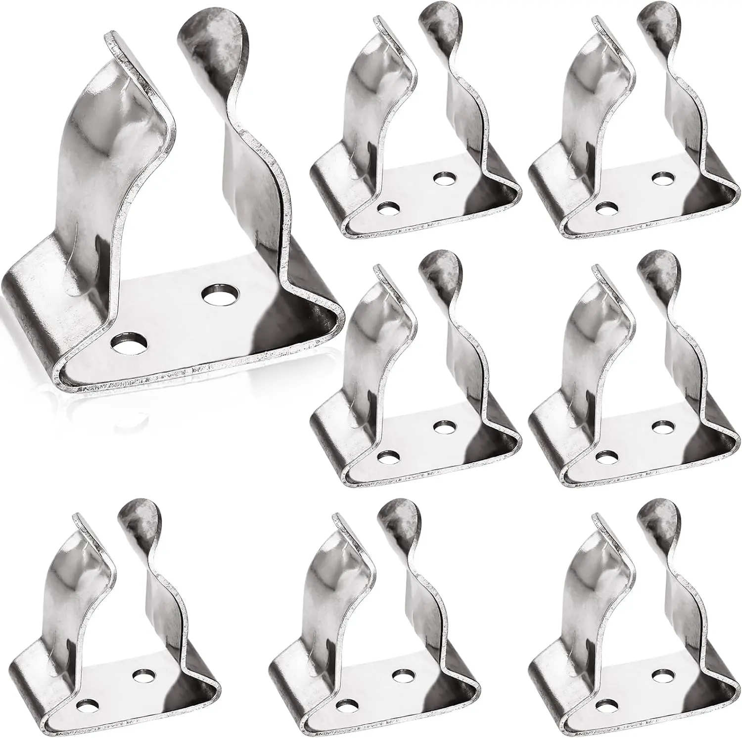 

Boat Hook Holder Stainless Steel Spring Clips Quick Release Pole Bracket for Oars and Fishing Rods