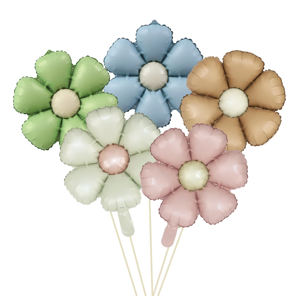 5pcs 50x40cm Matt Candy Daisy Balloon Aluminum Foil Balloons Sunflower Ballons Girl Baby Shower Birthday Party Wedding Decor