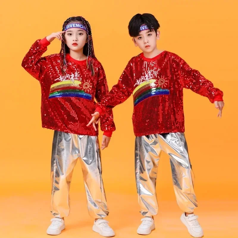 

Children's Cool and Handsome Jazz Hip Hop Dance Costume Street Dance Cheerleading Stage Performance Costume Autumn and Winter
