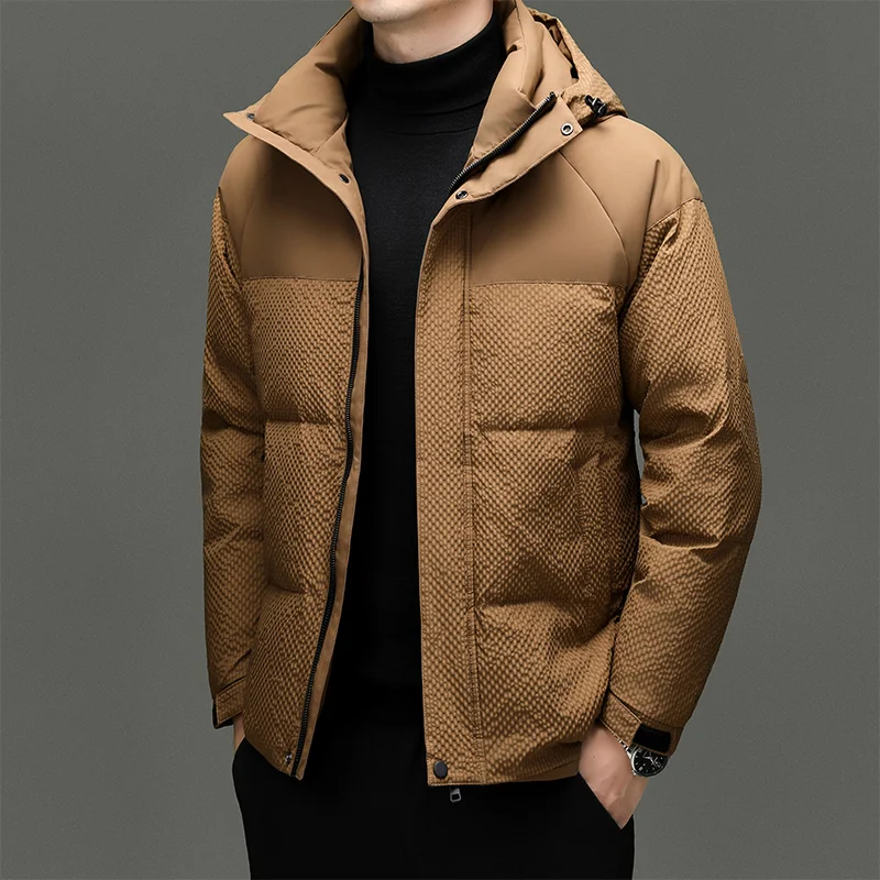 

Зимний ветрозащитный пуховик с капюшоном, утепленная теплая мужская одежда высокого качества, верхняя одежда на молнии, удобная горячая одежда Roupas Masculinas