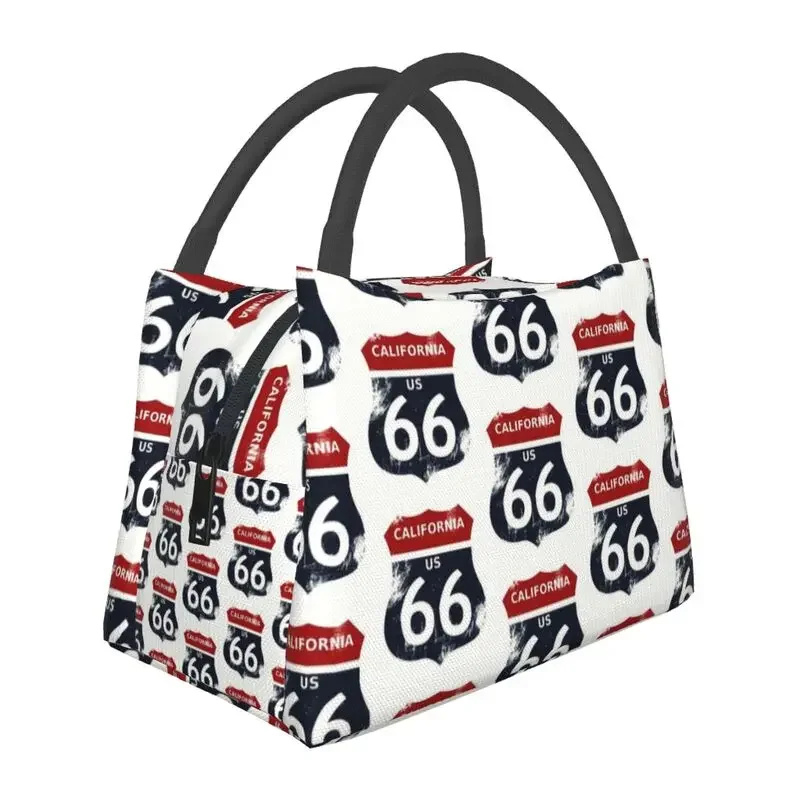 California Highway 66 borderless insulated lunch bag work, leak proof heat pad women's lunch box on US highways