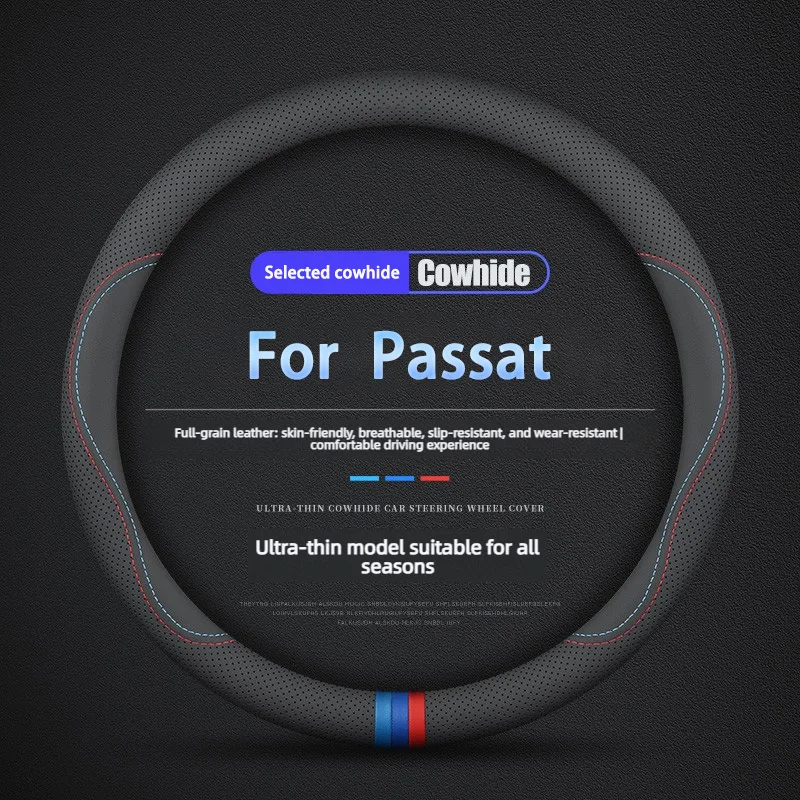 Steering wheel covers for VW Passat Leather anti-slip and breathable Automobile interior accessories