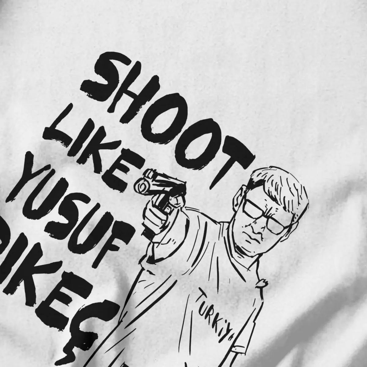 Men T Shirt Shoot Like Yusuf Dikec Funny Unique Y2K Graphic Crewneck Unisex Clothes T Shirts