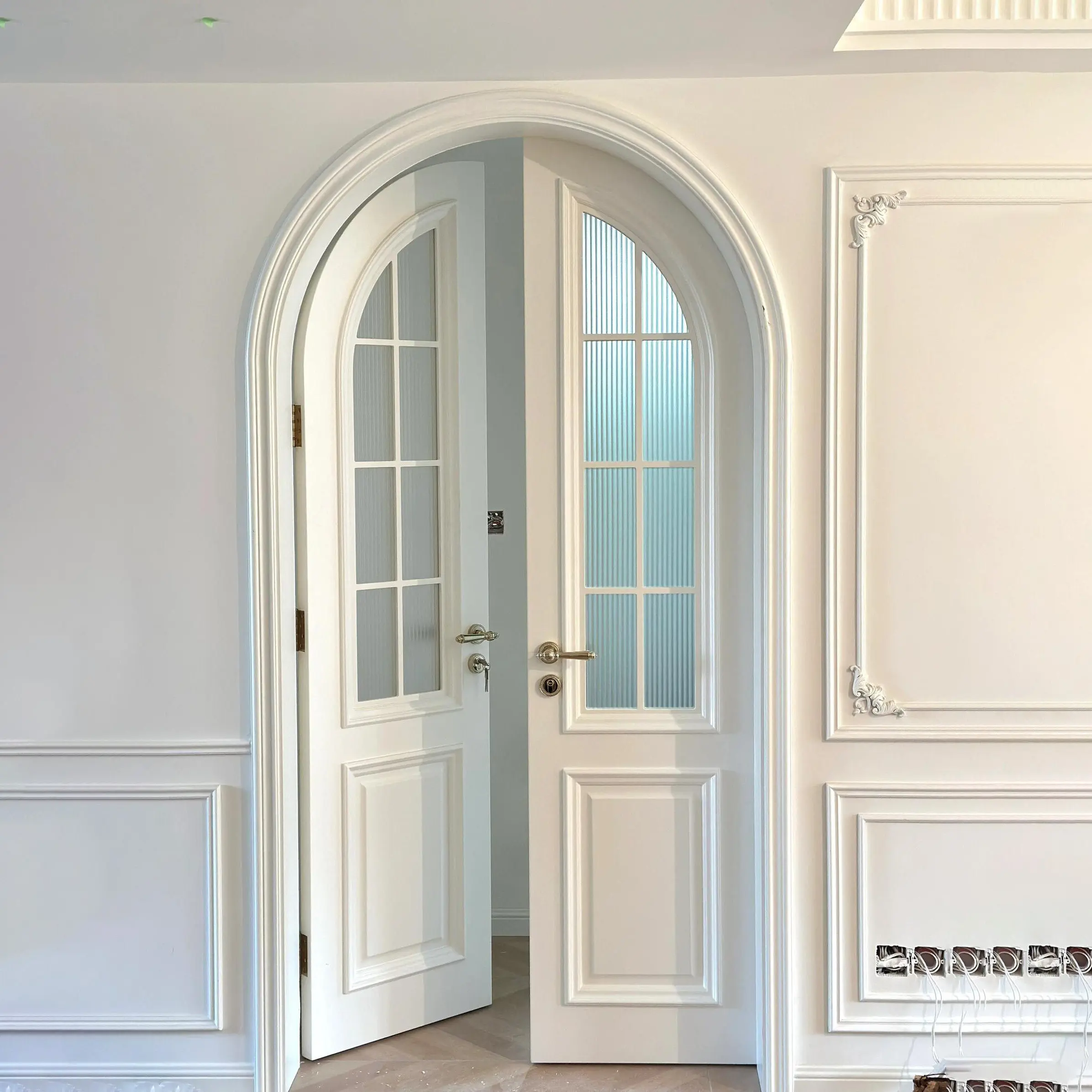 French high-end interior door custom arc door paint folio arch door