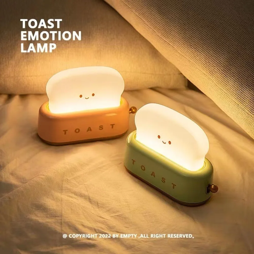 USB wiederaufladbares Brot-Nachtlicht, dimmbare LED-Nachttischlampe mit Timer, Schlafbegleiter für Schlafzimmer, Schreibtisch, Tischlampe