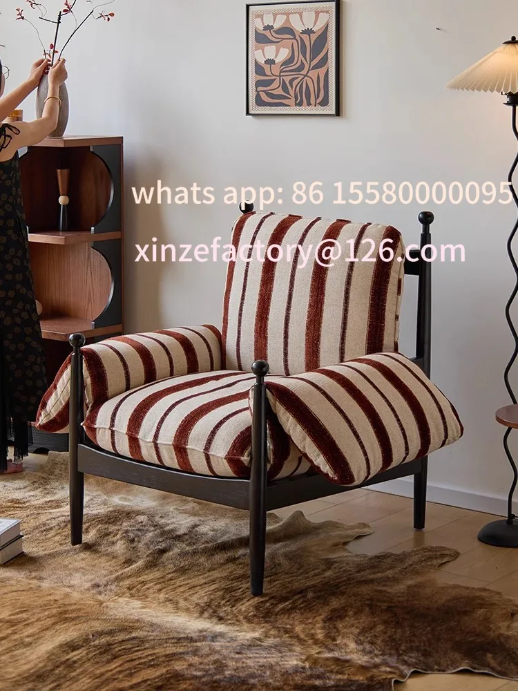 

Customizable Chinese antique red black leisure chair retro