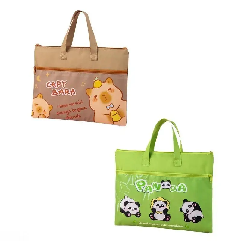 D08B Handheld Bestandsmap Boekentas 2 Compartimenten Bestand Pocjes Bestandsmap met Ritssluiting Document Tas voor School Reizen