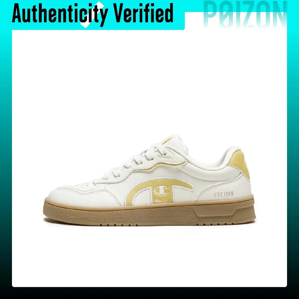 Champion Low top Skateboard Shoes Women's Milk White/Resin Yellow U6CFCTW66H2