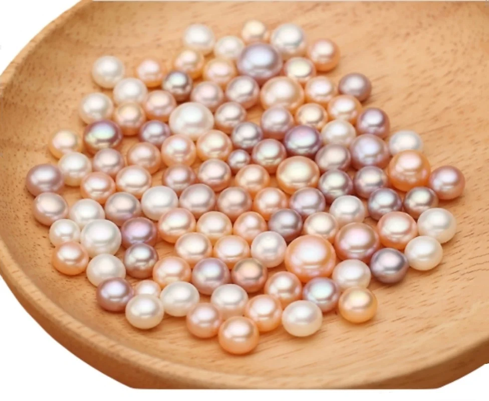 

Zhuji 3A 100% Natural Pearls White Pink Purple Loose Button Shape Fresh water Pearl for Women Jewelry DIY жемчуг натуральный