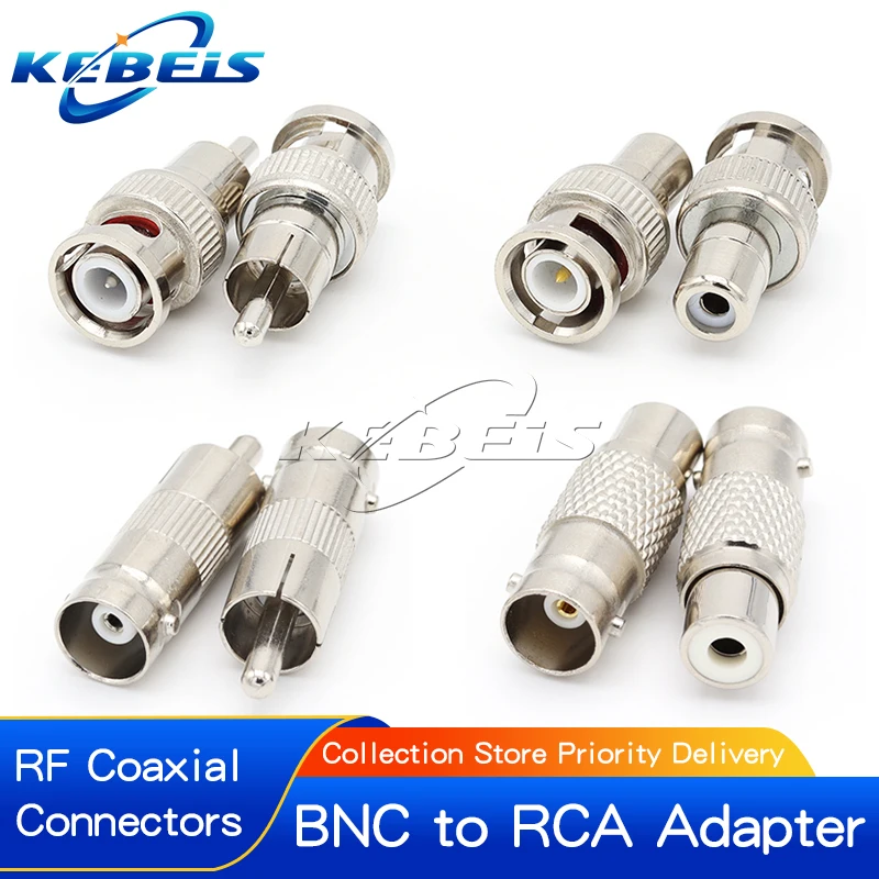 Adaptador de vídeo de vigilancia BNC a RCA, conector hembra a macho, macho a hembra, Q9, Q9, hembra a AV, 2 piezas