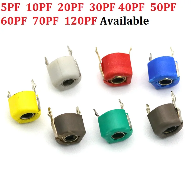 5PF 10PF 20PF 30PF 40PF 50PF 60PF 70PF 120PF Adjustable Capacitor  Trimmer Variable Capacitance Plastic 6mm JML06-1-120P 20/30/P