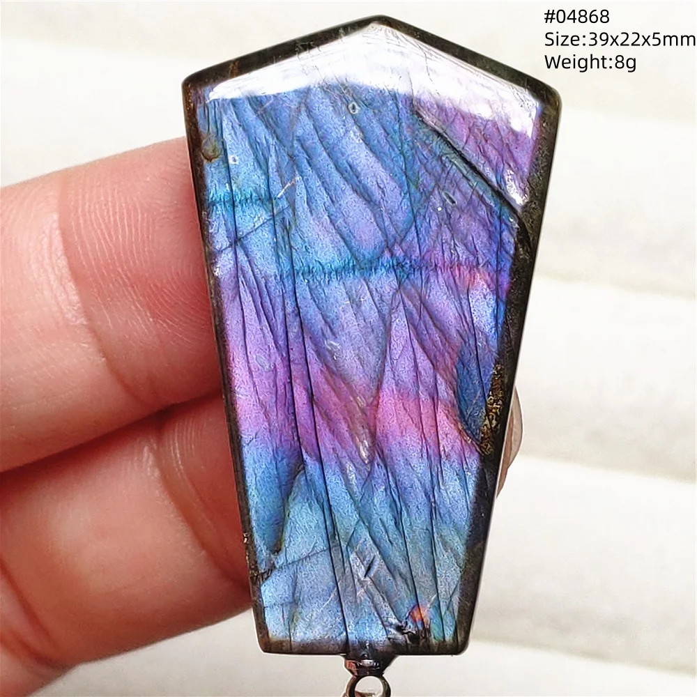 Natural Purple Labradorite Pendant Jewelry Women Men Rare Color Blue Light Labradorite Necklace Women Men AAAAAA