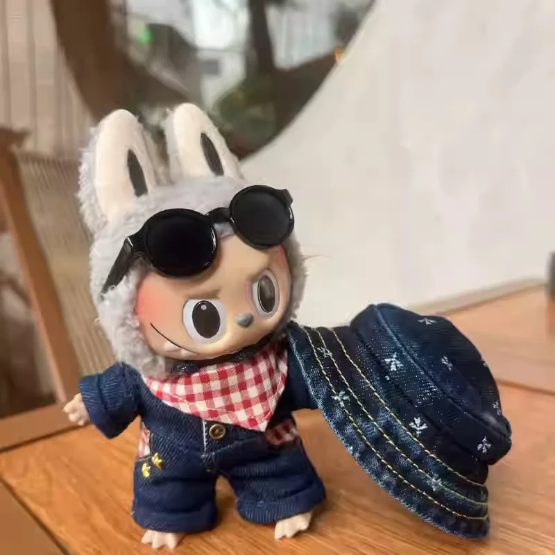 Nur Kleidung 15/17 cm Puppenkleidung Vinyl Anhänger Puppenkleidung Cowboy Overall Hut Set Herzschlag Macaron Zubehör Geschenk