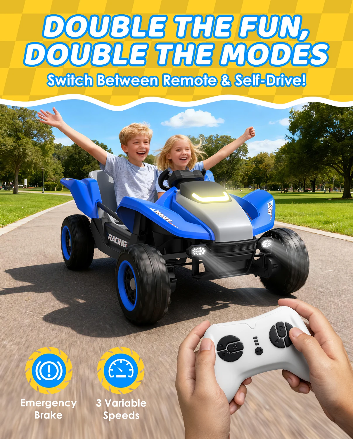 LIGIANT 24V 4WD Ride On UTV Truck, 2-Sitzer-Elektroauto mit Fernbedienung, Musik/Geschichte/kabelloses Multimedia, ideales Weihnachts- und Geburtstagsgeschenk