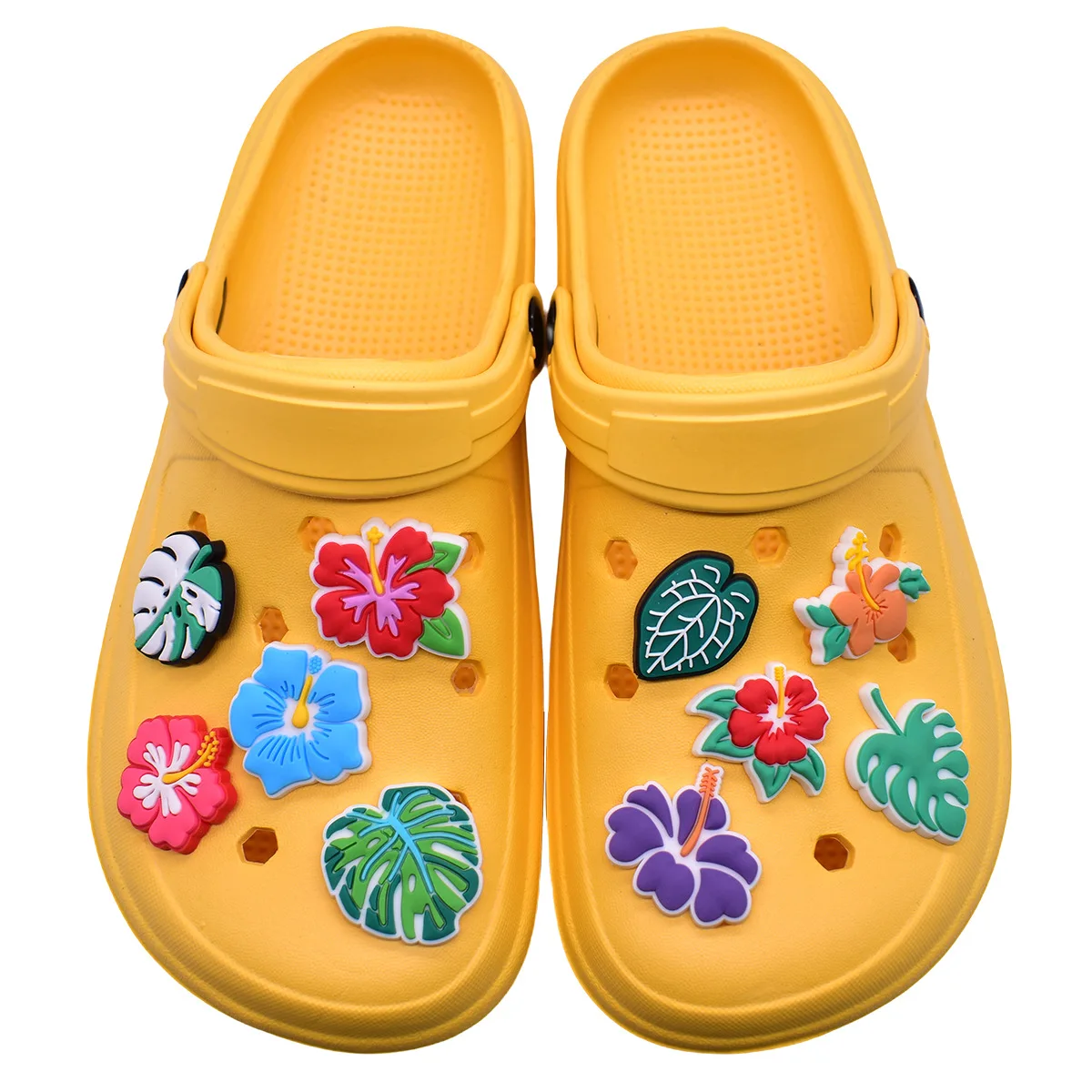 Hot selling 1Pcs PVC New Flower Leaf Shoe Charms for Crocs Decoration Kids Adult Christmas Party Boy Girl Gifts Kids Gifts