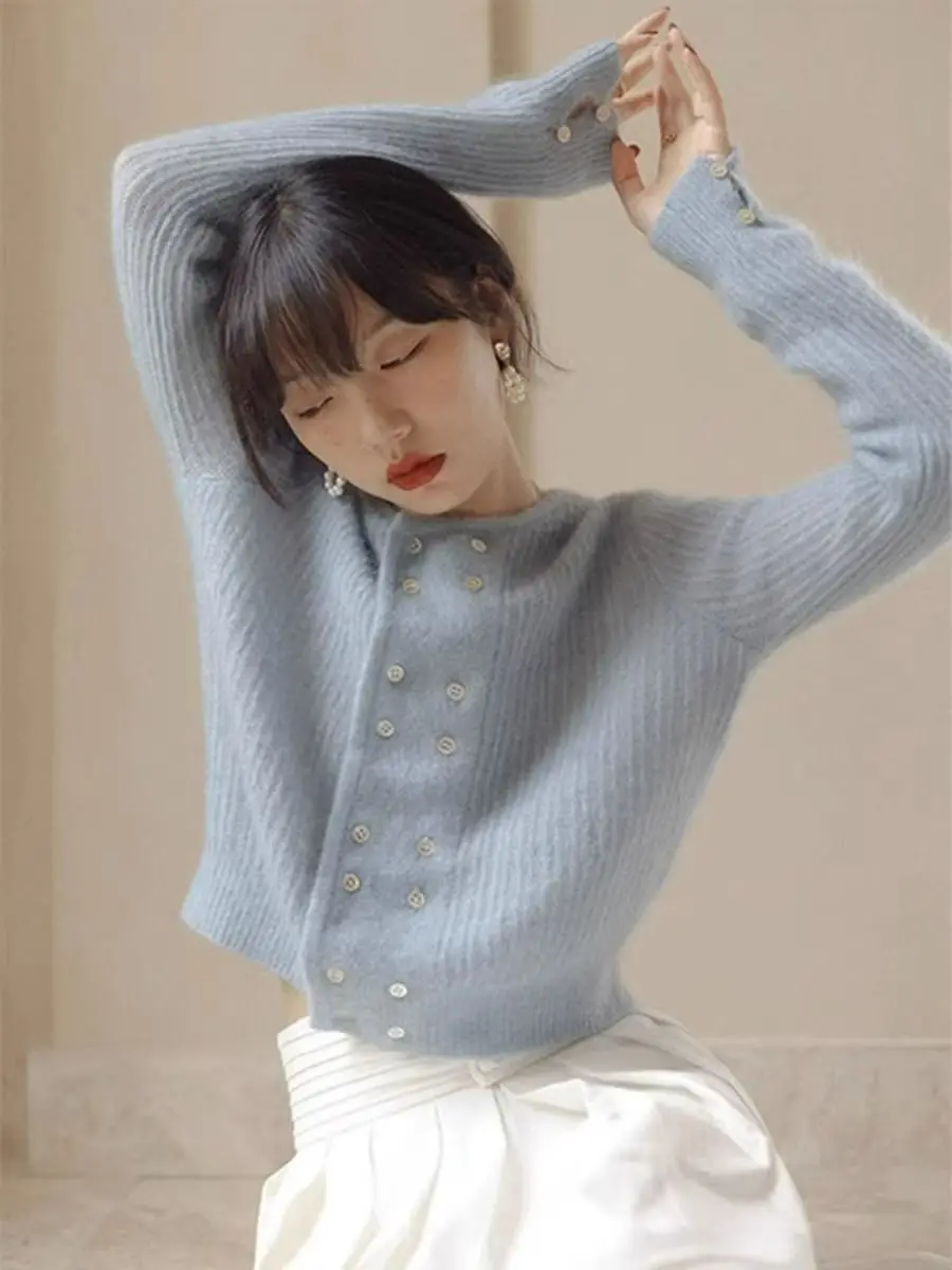 Sweaters Jumpers Cardigans Womens Cardigan Yarn Lurex Thread Shimmering Basic Fitted Night Literary Sexy Glamorous Fashion Sweet