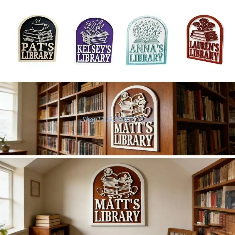 

R6FF Library Shelf Sign Book Shelf Identifier Bookshelf Ornament Book Location Sign