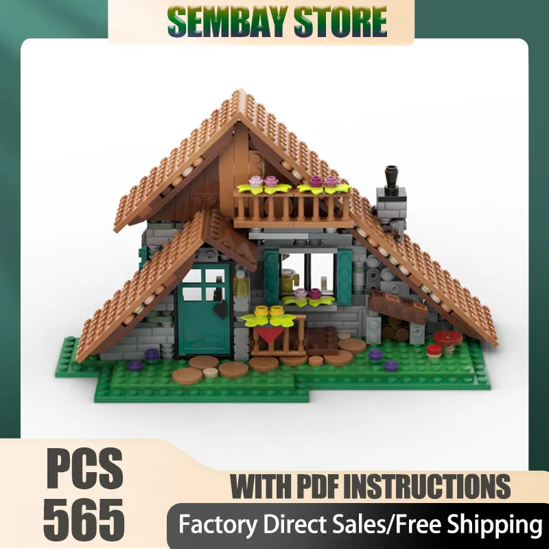 

Popular Scene Moc Building Bricks Modular Famous Mountain Cottage Model Technology Blocks Christmas DIY Toy Construction Gifts
