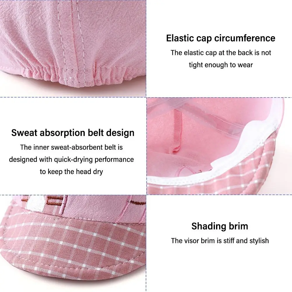 Children Cartoon Cat Pattern Soft Cotton Baseball Cap Cute Boys Grils Hats For Kids 6-36 Month