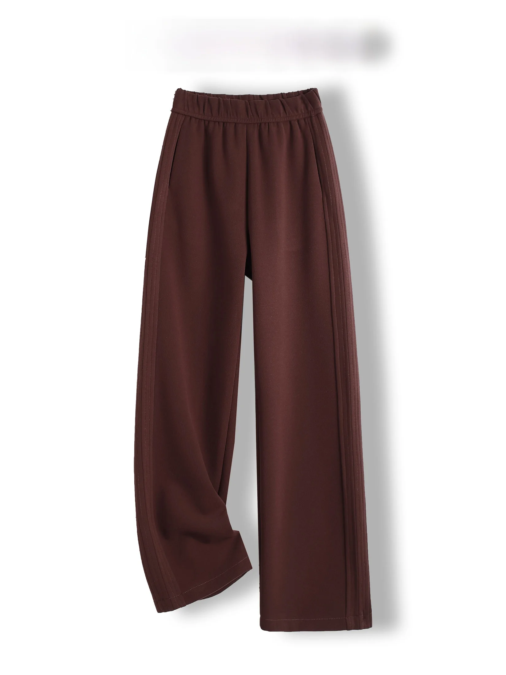 

Slim Fit Acetate Wool Pants Wide Leg Casual Trousers for Women High Waist Straight Cut Autumn Winter Fashion Pocket Detail