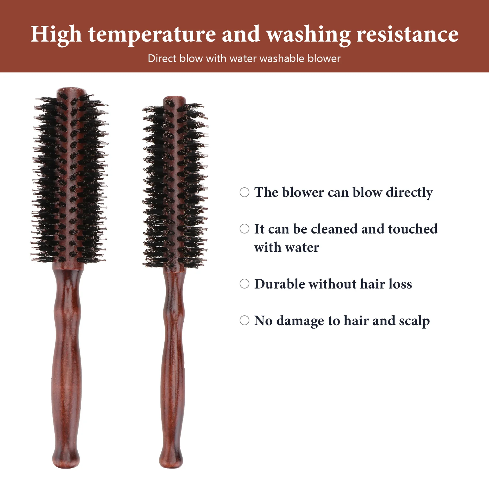 

2 шт., щетка для волос из натуральной щетины, круглая расческа, деревянная ручка для контроля вьющихся волос, ежедневное использование, длинные короткие вьющиеся прямые волосы