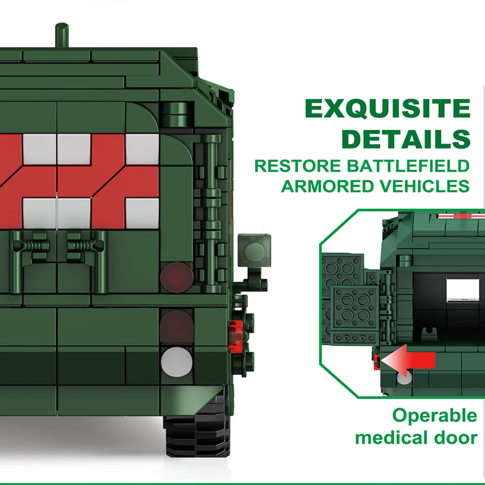 784PCS Creative Building Blocks รถทางการแพทย์คอลเลกชันเครื่องประดับบล็อกสีกล่องของขวัญของเล่นรถสําหรับเด็กผู้ใหญ่