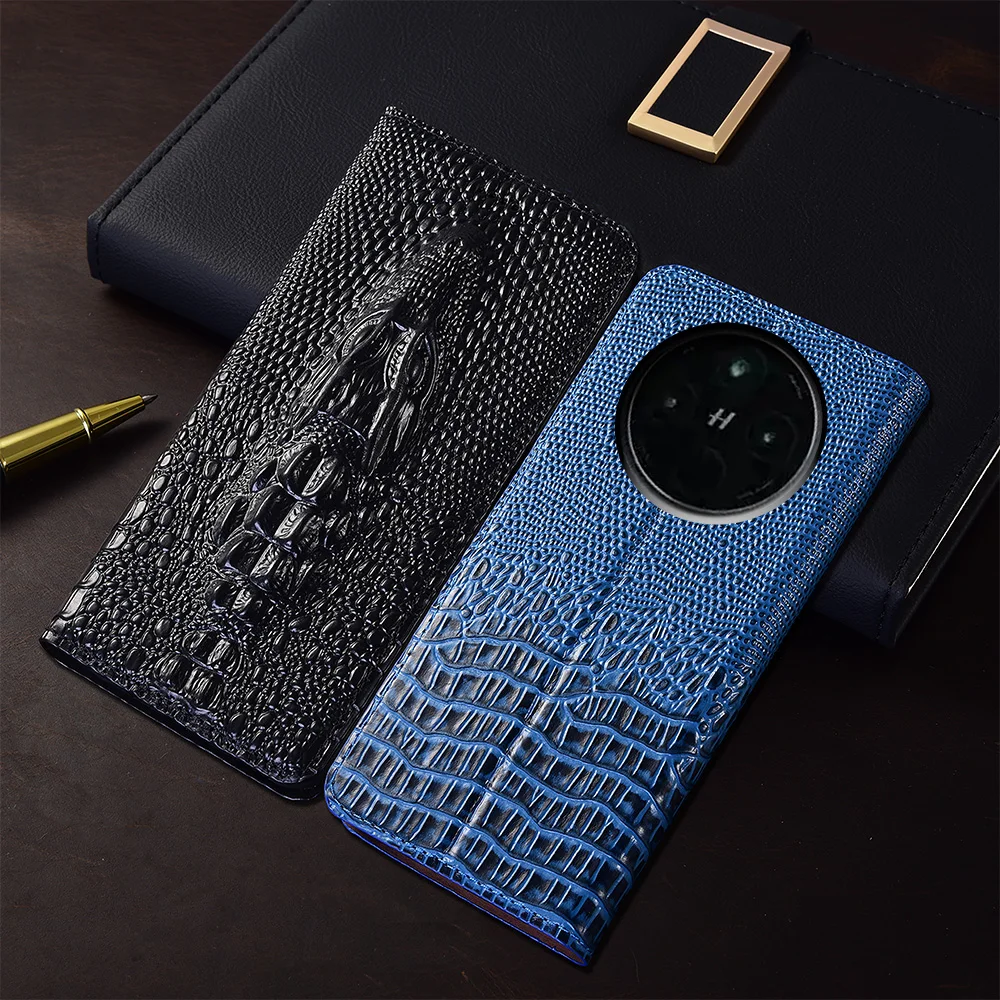 

Crocodile Head Genuine Leather Flip Case For OPPO Find X8 X8S X9 Pro Plus Ultra Phone Cover Card Case Scratch Proof