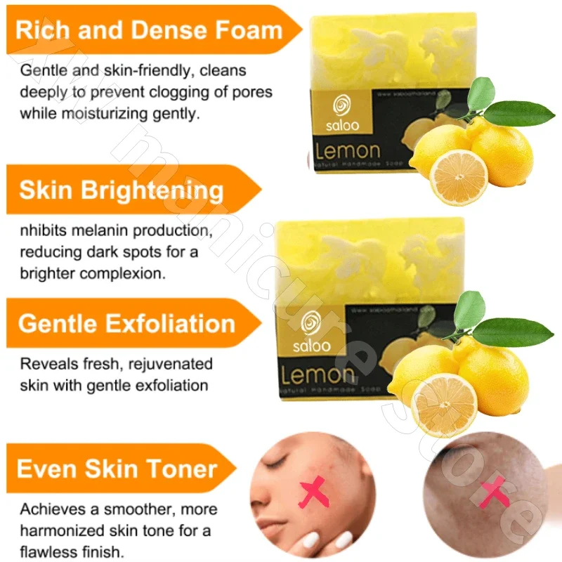 Lemon Handmade Soap100g Cleansing Makeup Removal Moisturizing Body Care Repairing Facial Problem Skin Nourishing Skin Care