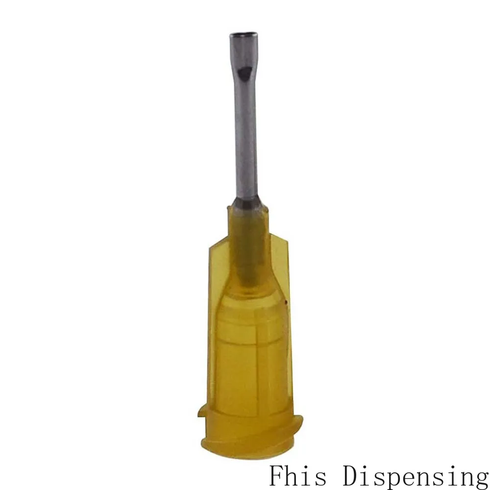 17G Coffee Colored Plastic Steel Needle (Tube Length 12.7mm) Pack of 100 Flat Nozzle