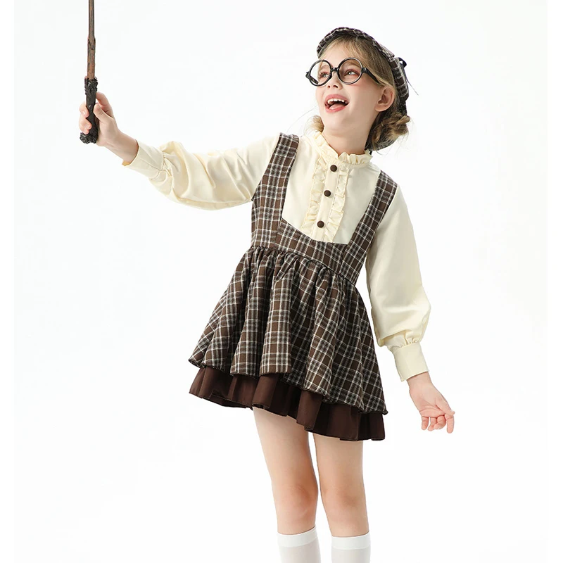 Karneval Purim Mädchen Detektiv Kostüm Lolita Britischer Stil Buchwoche Spielanzug Cosplay Halloween Fancy Partykleid