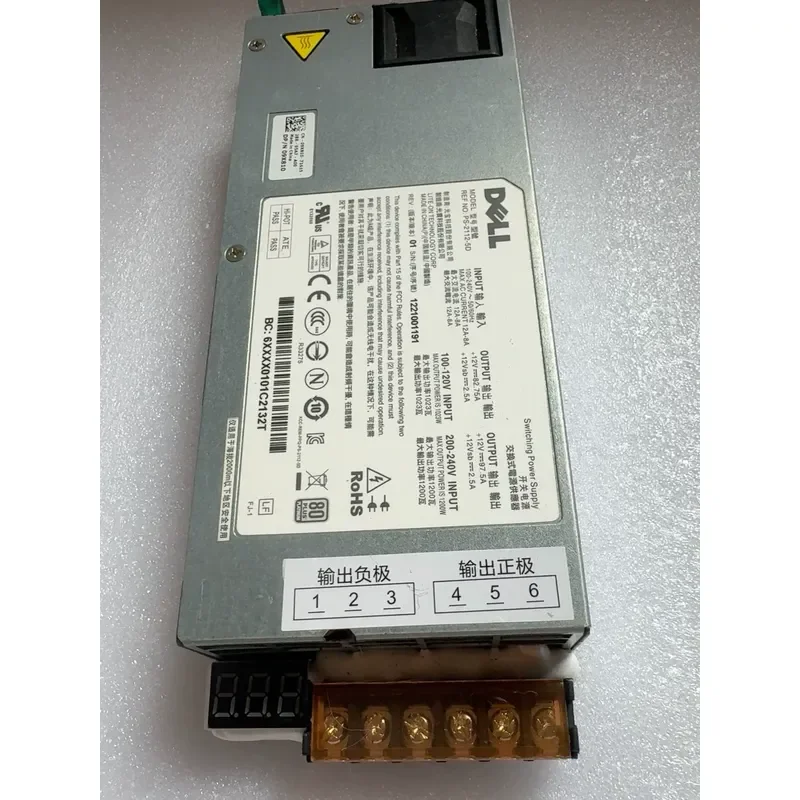 for Dell 12V 100A 1200W Power Supply Unit PSU Replacement Compatible with Server Workstation High Efficiency Stable Voltage