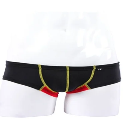 

Colorful Stitching Nylon Briefs for Men Low Rise Elastic Breathable Daily Underwear