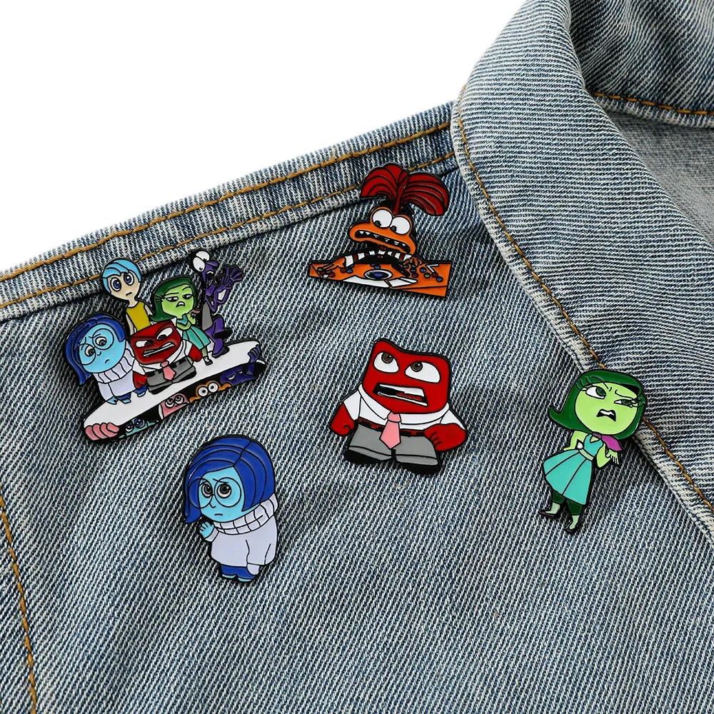 

5pcs Inside Out Anime Peripheral Cartoon Originality Kawaii Cute Metal Badge Outfit Backpack Accessory Brooch Festivals Gift