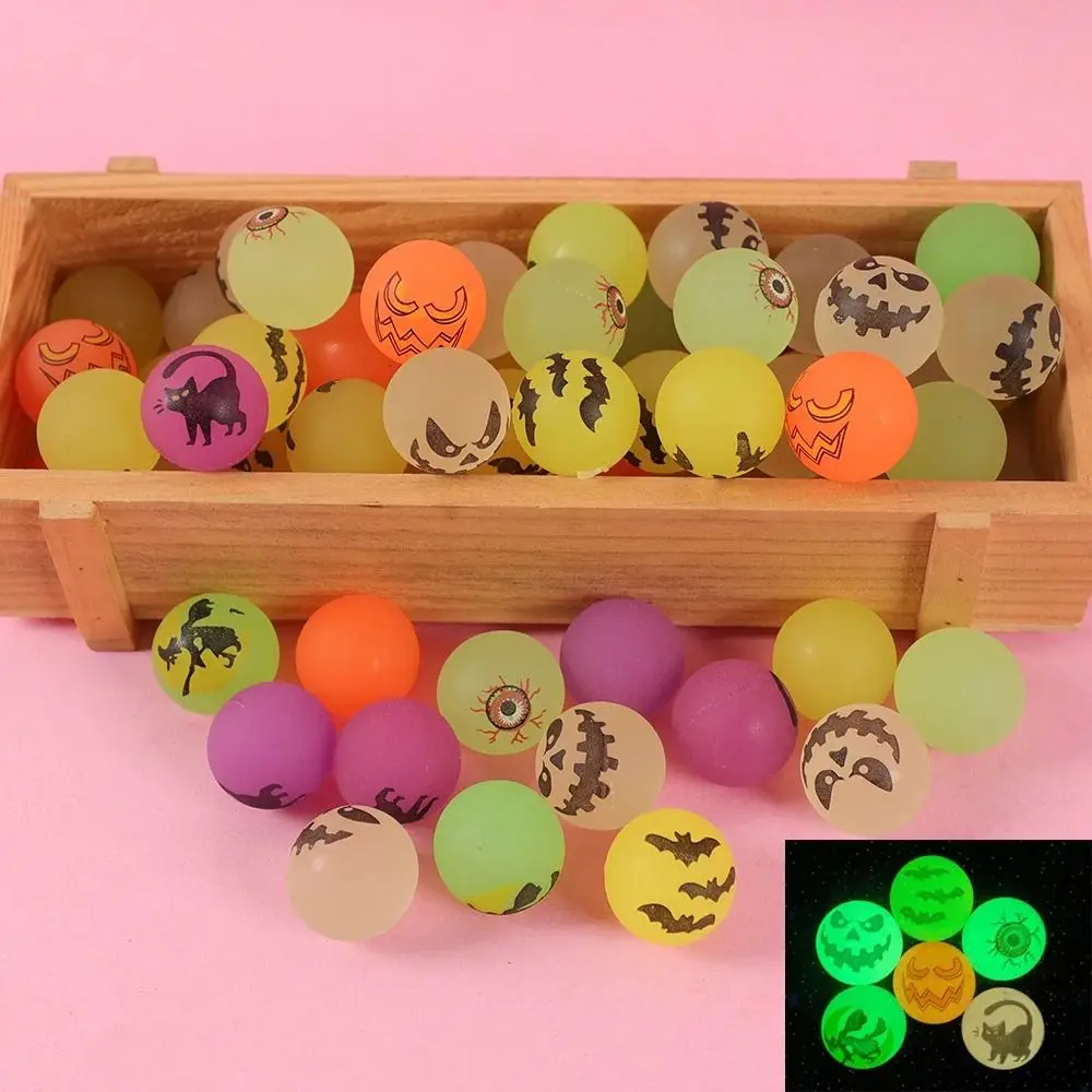 10 ชิ้น/เซ็ต Glow-in-the-Dark ฮาโลวีน Bouncy Balls ยืด Eyeballs น่ากลัว Bouncy Eyeball 32 มม.สนุก Luminous Bouncy Balls