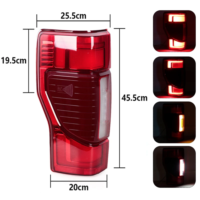For Ford F250 F350 Super Duty 2020 2021 2022 LED Tail Light Brake Light Car Accessorie W/Blind Spot (Without Module) LC3Z13405E